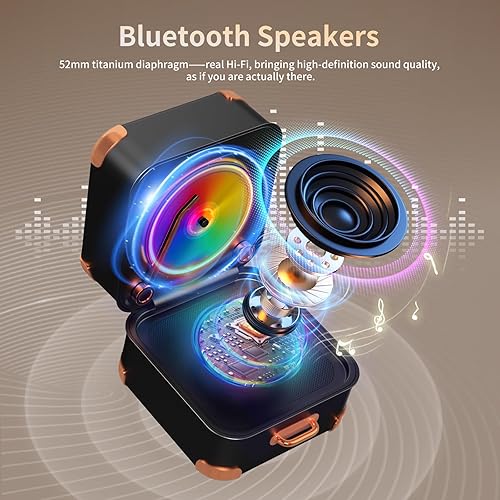 Miniatura 4 de Altavoz Bluetooth para tocadiscos, mini tocadiscos, altavoz de vinilo retro, pequeño altavoz Bluetooth inalámbrico, calidad de sonido HD, kawaii,
