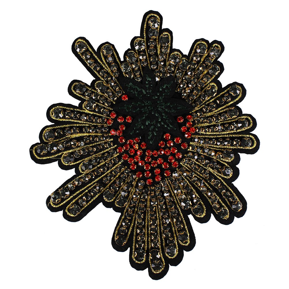 Applique Strass Su Rete - Toppa Ricamata A Mano Per Abiti E