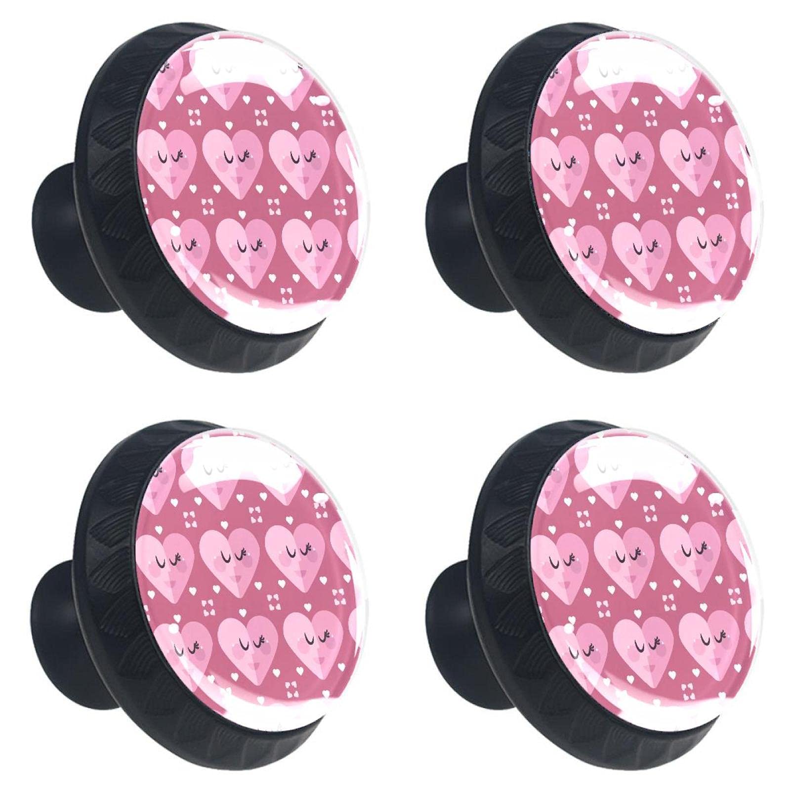Boutons de tiroir en cœur au design multicolore pour relooking de meuble