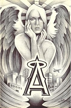 City of Angels by Spyder Latina Pin-up Girl Los Angeles Drawing Canvas Art Print