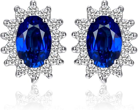 JewelryPalace Donna Naturale Granato Citrino Topazio Ametista Peridoto Sintetico Alessandrite Rubino Zaffiro Smeraldo Principessa Diana William Kate Middleton Halo Orecchini in Argento Sterling 925