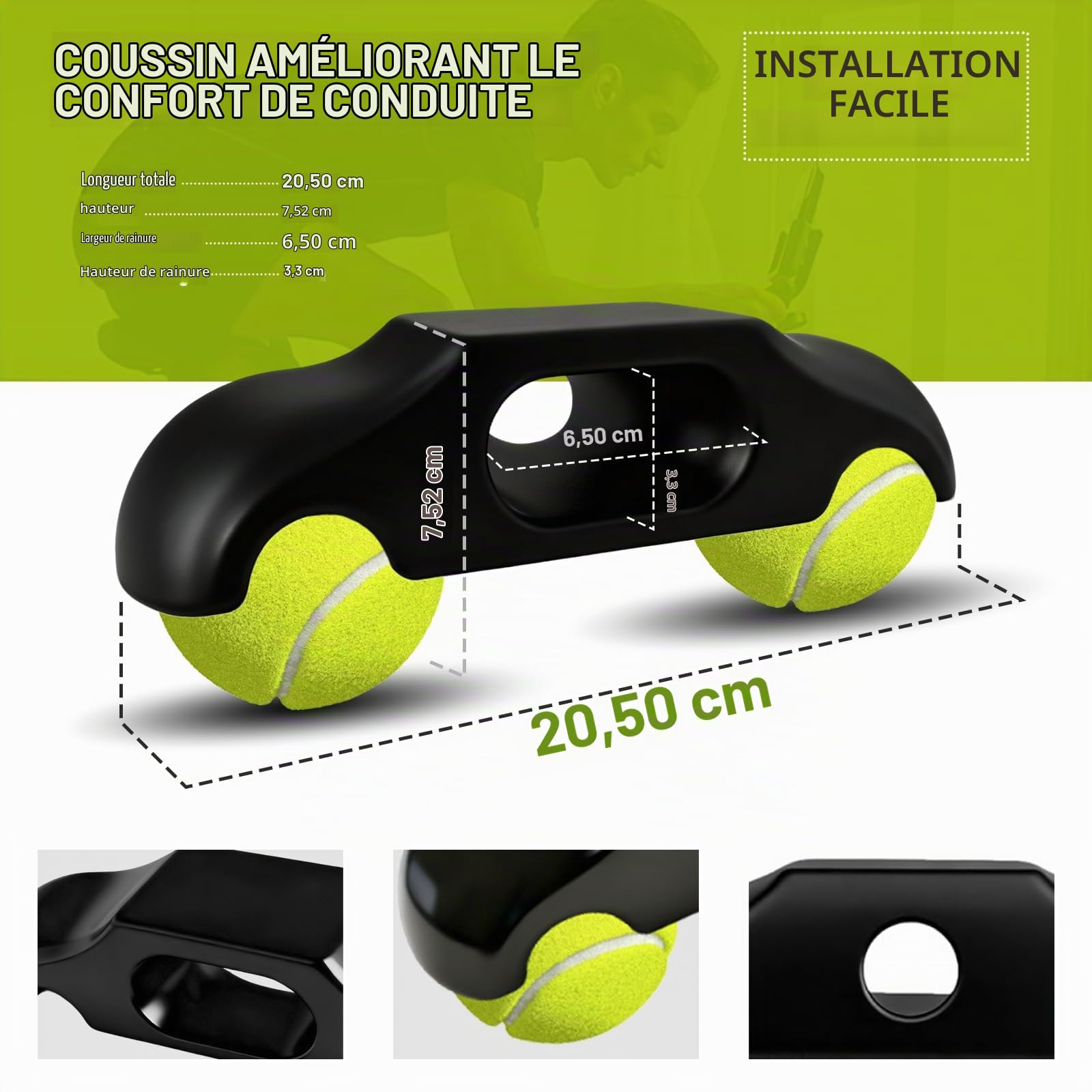 4 Plaques à Bascule avec 8 Balles de Tennis, Résistant aux Rayures | Accessoires pour Wahoo Kickr Core 2，Vivez une expérience de conduite authentique, Réduire la sollicitation des articulations