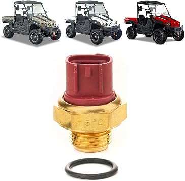 Chikia Hisun Water Temperature Sensor Radiator Coolant Fan Switch 2 Wire Compatible for Hisun ATV UTV 250 500 700 800 1000 Massimo Axis 500 700 Bennche Coleman UT500 UT700 Cub Cadet