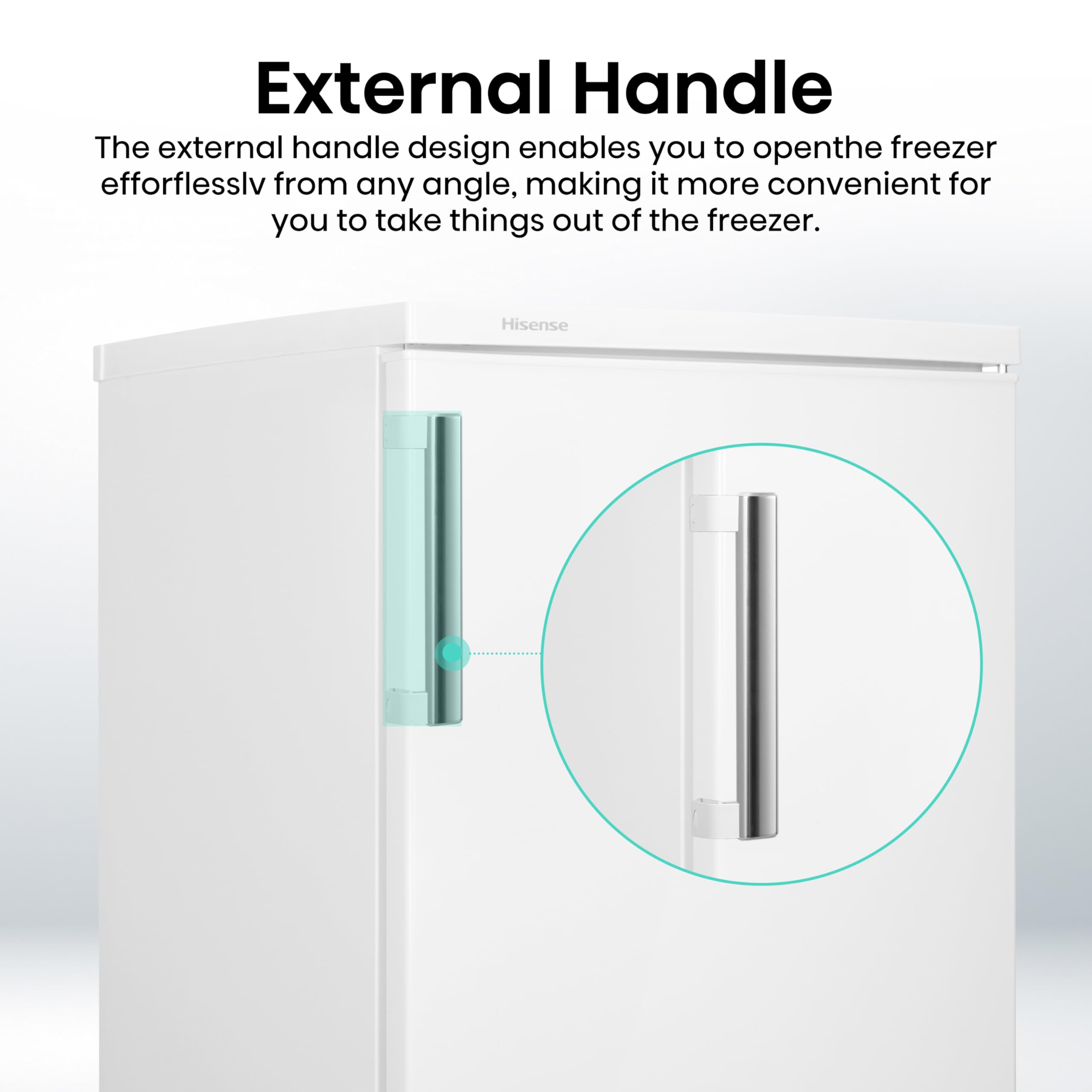 Hisense FV105D4BW21 56cm Under-Counter Freezer, 82-Litre Capacity, Reversible Door, 3 Freezer Drawers, White, E Rated — view 7