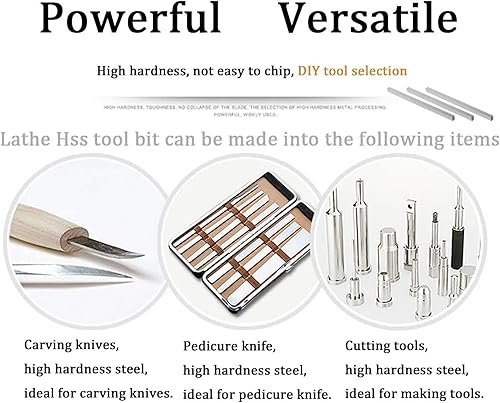 Miniatura 5 de Broca de herramienta de torno HSS de 0.394 in x 0.394 in x 7.874 in, torno cuadrado para herramientas de torneado, acero de alta velocidad