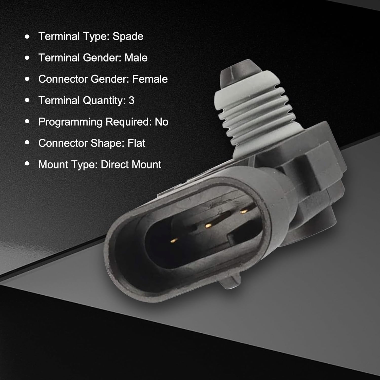 1 PC Automotive Fuel Tank Pressure Sensor, Vapor Vent Can Sensor, Fuel System Replacement Accessories, Compatible with Delphi 3rd Generation #16238399, 9377680, 09377680, 16196060 (Black)