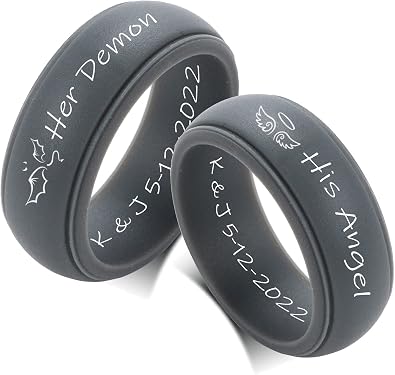 YUNGELX Customize Silicone Couple Rings 