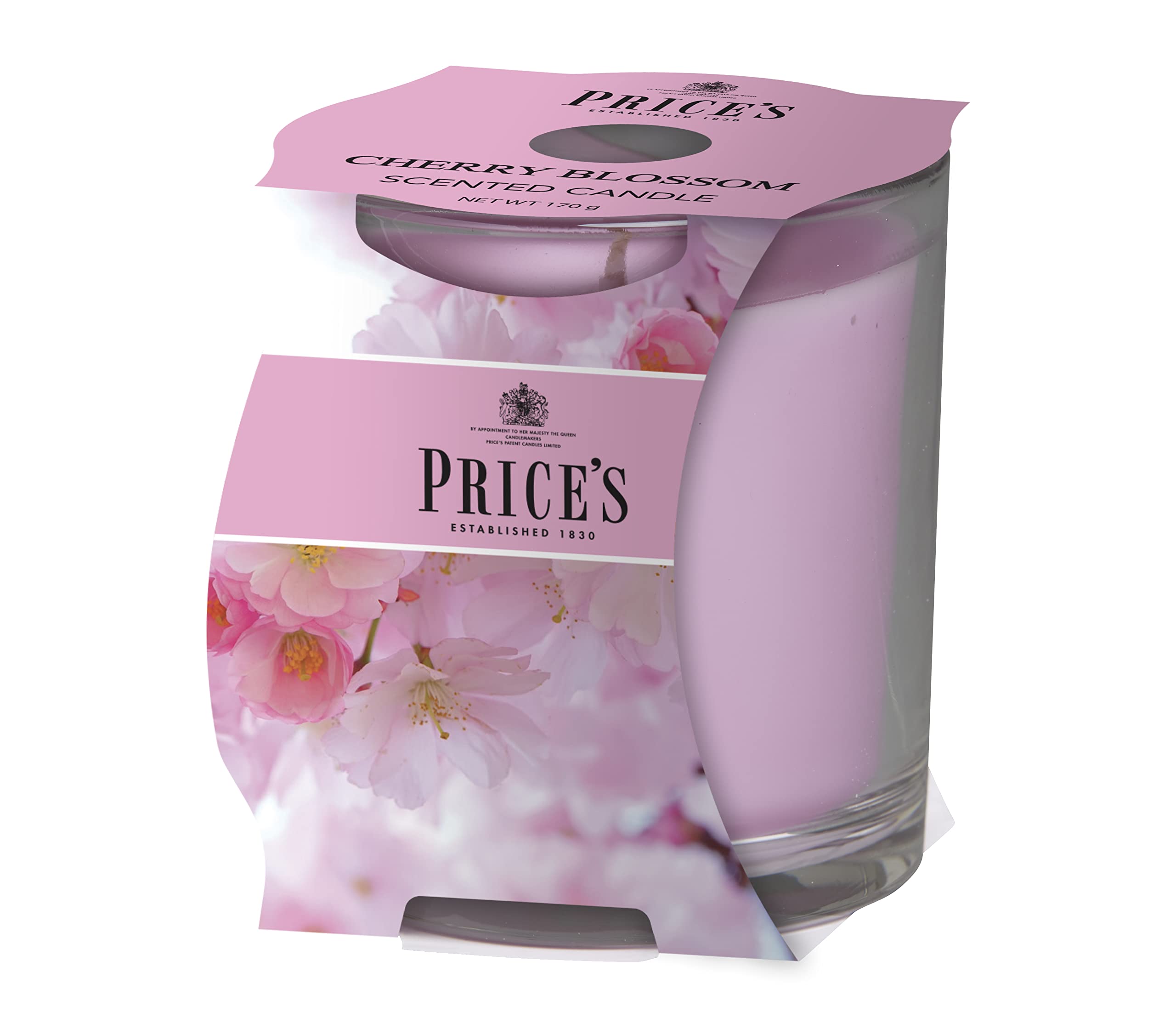 Price's Candles Cherry Blossom Scented Candle In Glass Jar In Cluste