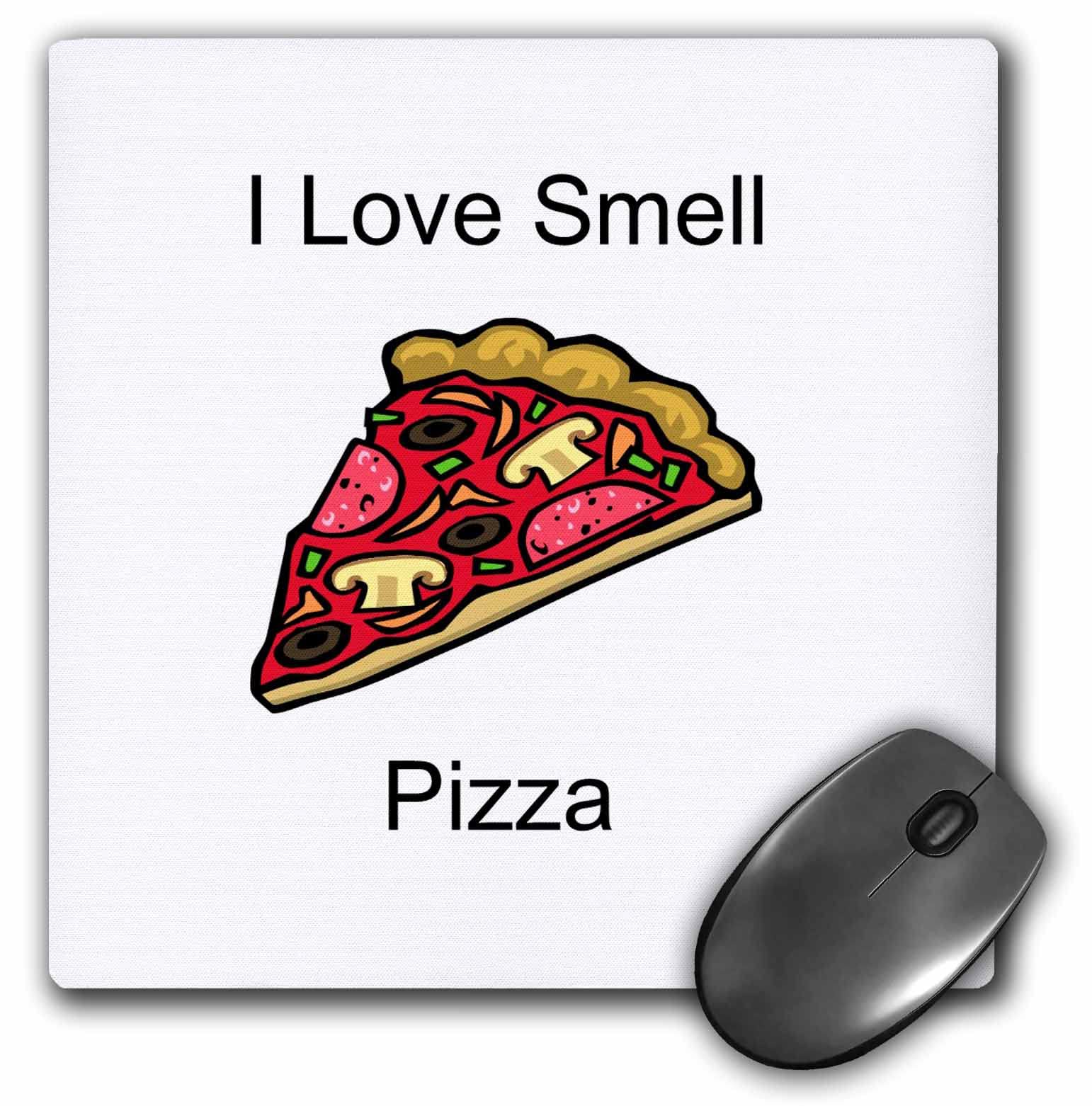 3dRoseImage of I Love Smell of Pizza with Fancy Pizza Slice - Mouse Pads (mp-364023-1)