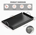 Onlyfire Universal BBQ Griddle with Handles for Charcoal/Gas Grills, Ceramic Coated Non-Stick Flat Top Griddle for Outdoor Cooking, 23" x 16"