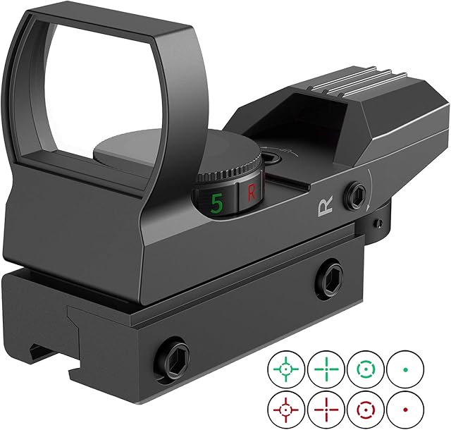 JASHKE Red Dot Sight 4 Styles Reticles Red & Green Reflex SightS Rifle Scope for 11mm Rail