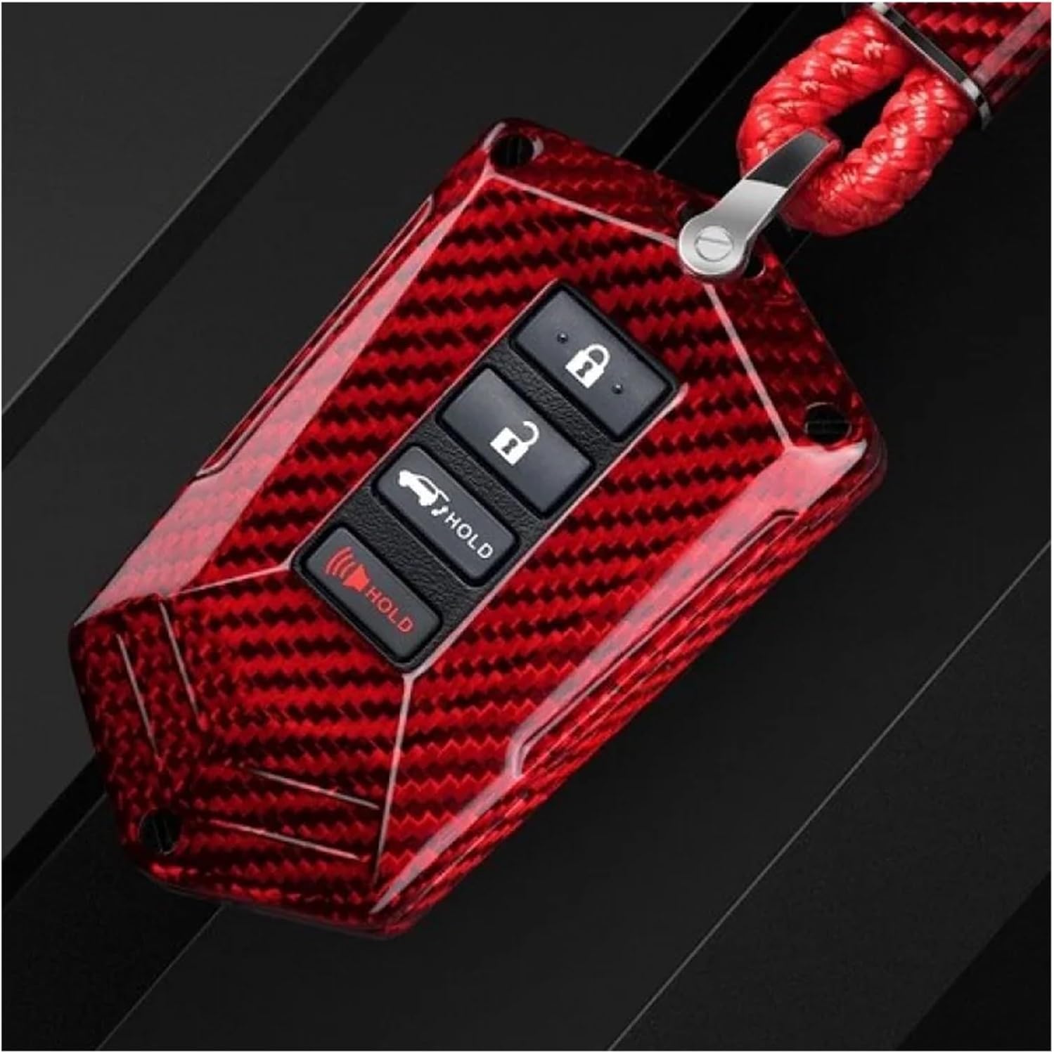 A+ Carbon Fiber Car Key Fob Case Cover Bag Compatible with Lexus IS300 RX350 is GS RX ES RC 250(Black Red Carbon Fib)