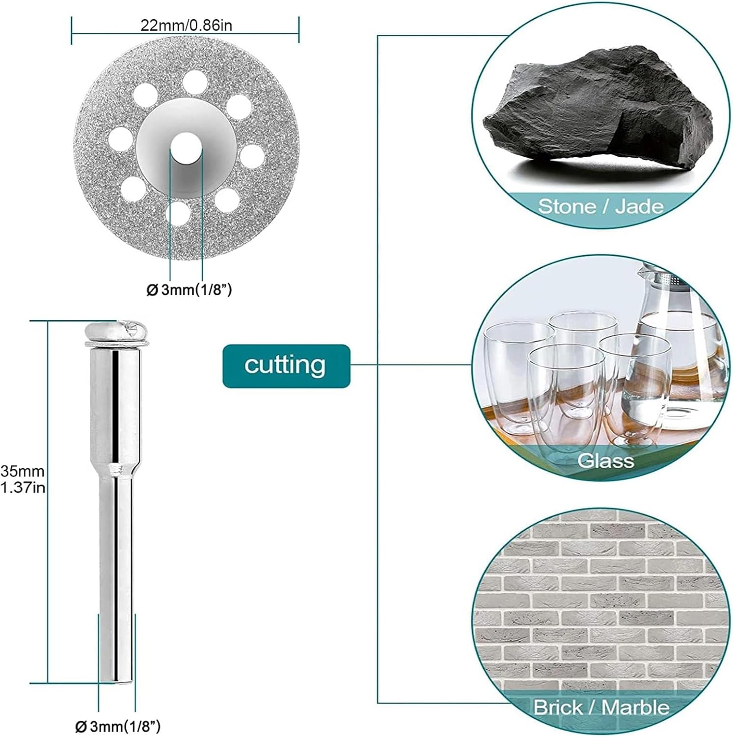 45mm Rotary Cutter Replacement Blades 2 Set /32pcs Cutting Discs Rotary Tool Set Perfect for DIY Crafts/Cutting Wood/Metal/Plastic/Glass & Stone