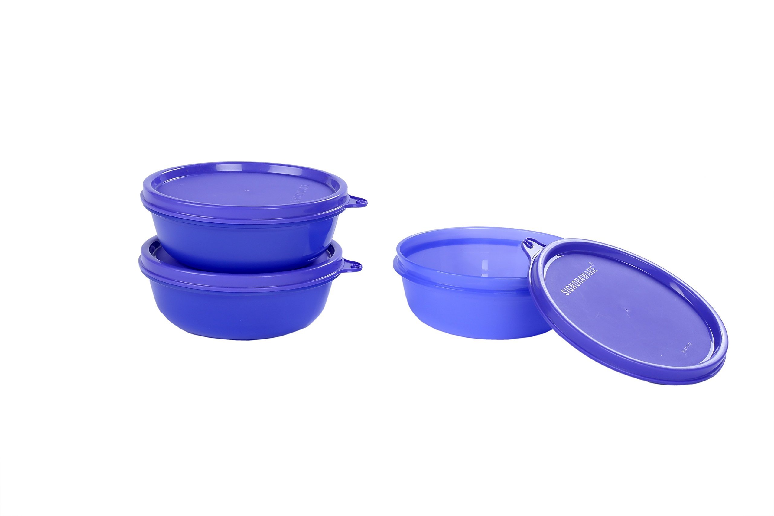 Signoraware Buddy Plastic Bowl Set 300ml Set of 3 Deep Violet