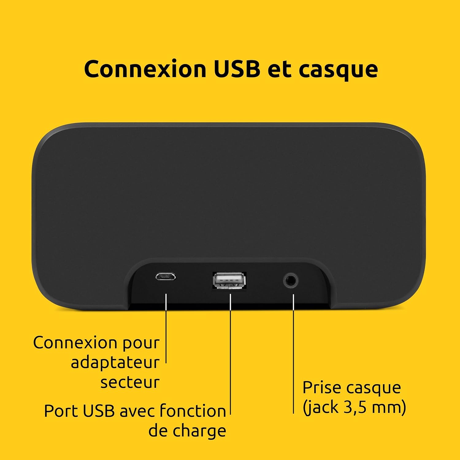 TechniSat DIGITRADIO 52 BT rear panel with USB and headphone ports