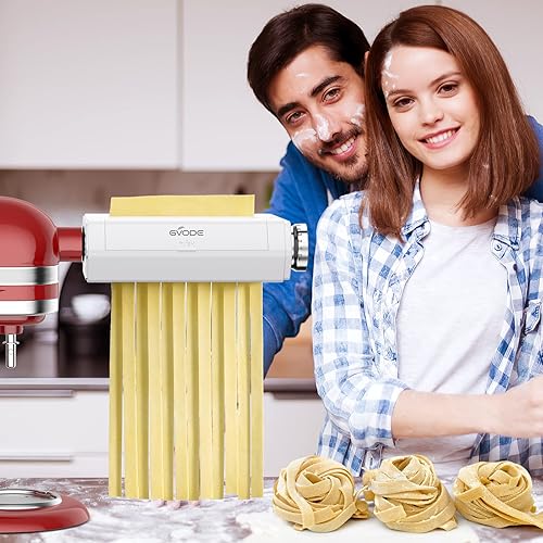 Miniatura 6 de Máquina para hacer pasta 3 en 1 para KitchenAid, incluye cortador de espaguetis, rodillo de pasta y cortador de fettuccine, máquina de pasta,