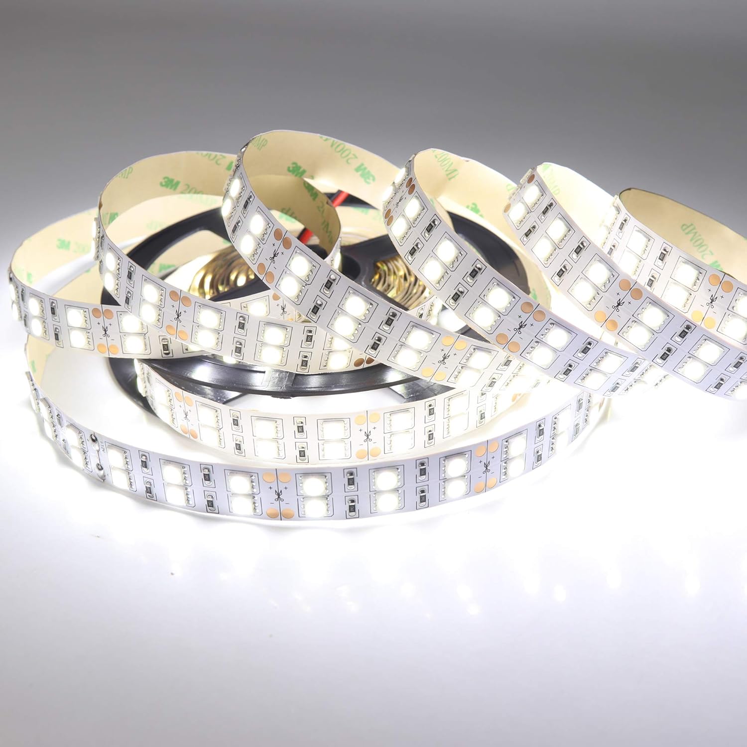 LEDENET LED Light Strip White 6000K Double Row 600LEDs SMD 5050 LED Flexible Strip Lighting DC 12V Dimmable Light Waterproof IP67 Outdoor Use 16.4ft