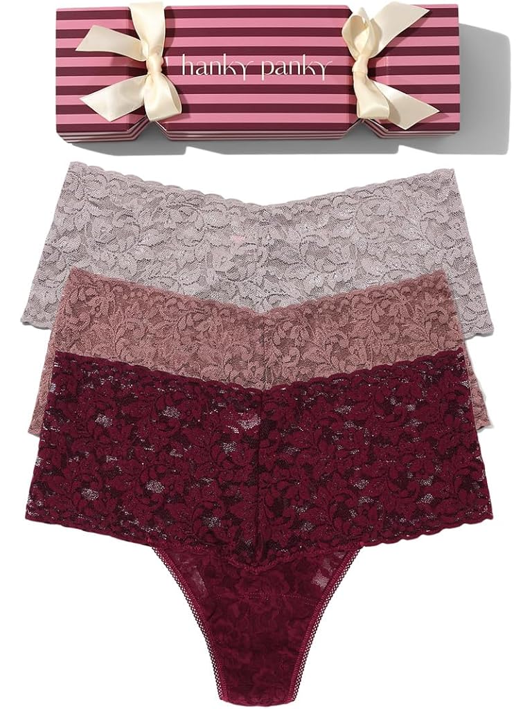 Multi Hanky Panky Retro Lace Thong 3 Pack