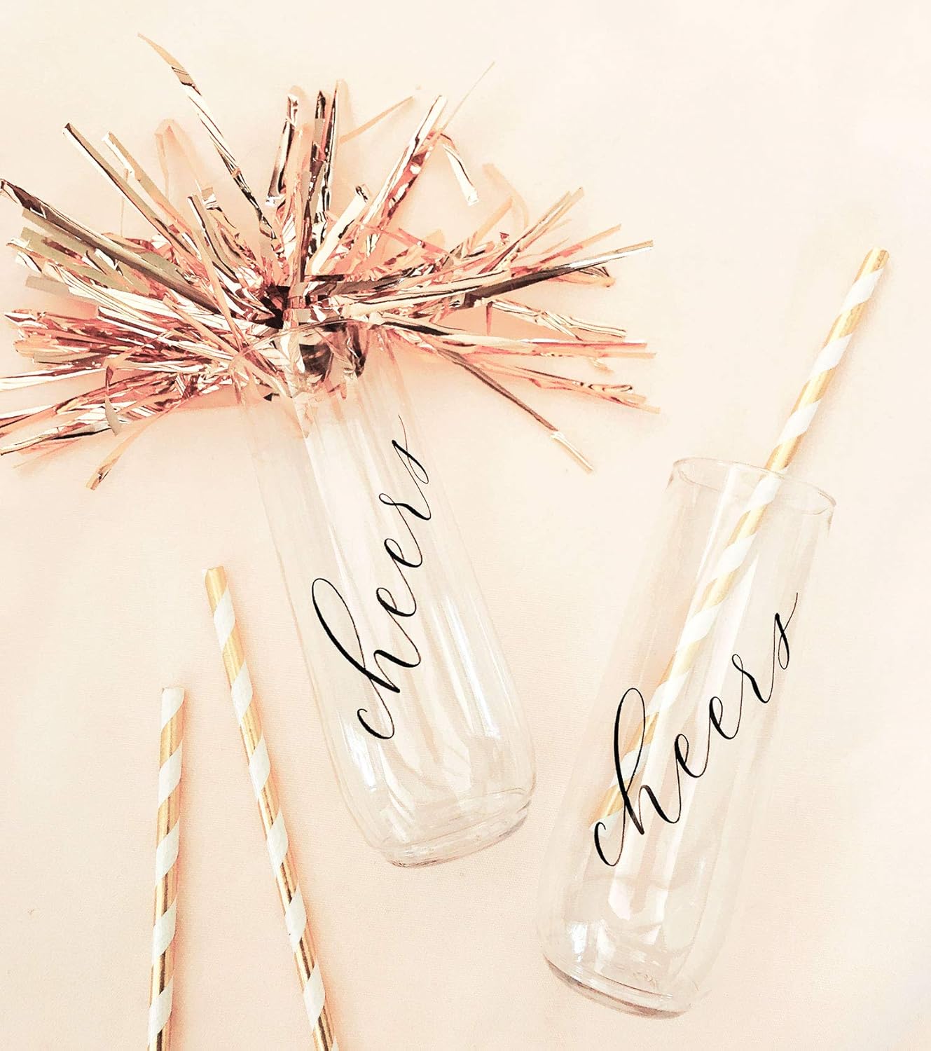 ModParty Cheers Flutes | Set of 12 | Wedding Reception, Bachelorette Party, Bridal Brunch Plastic Stemless Cups | Bridesmaid Keepsakes | Toasting Drink Shatterproof Glass - Image 7