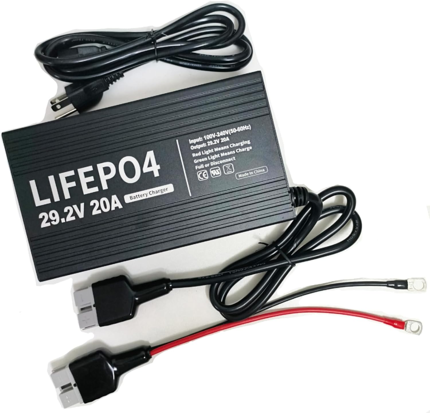 24V 20A Fast Lithium Battery Charger 29.2V 20Amp LiFePO4 Battery Smart Charger Anderson Connector LED Indicator Special for Lithium 24 Volt LiFePO4 Deep Cycle Rechargeable Batteries Charger