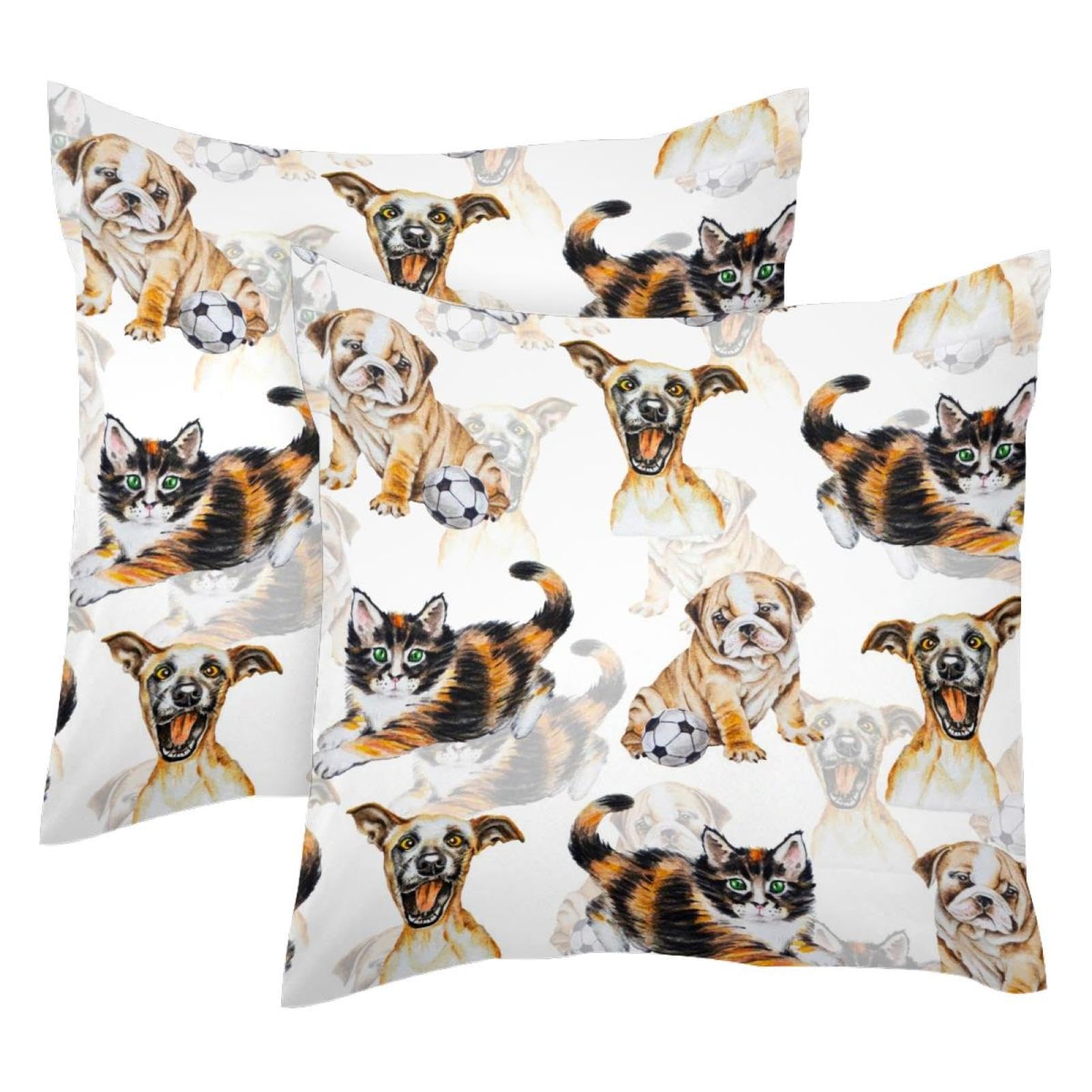 Housses de coussin en velours velouté 50x50 cm, lot de 2 protections lavables pour canapé