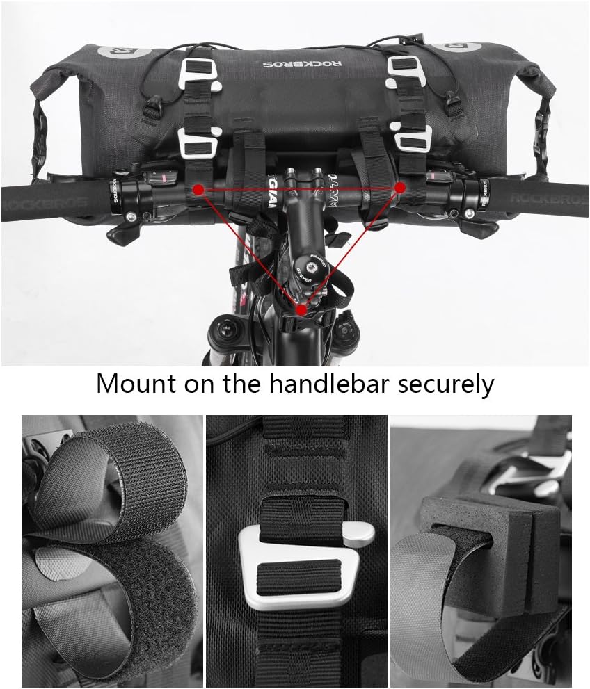 ROCKBROS Waterproof Handlebar Bags 12L-20L Bikepacking Bags Front 2 Dry Packs for MTB Road Bicycles Bikepacking Accessories - Image 4