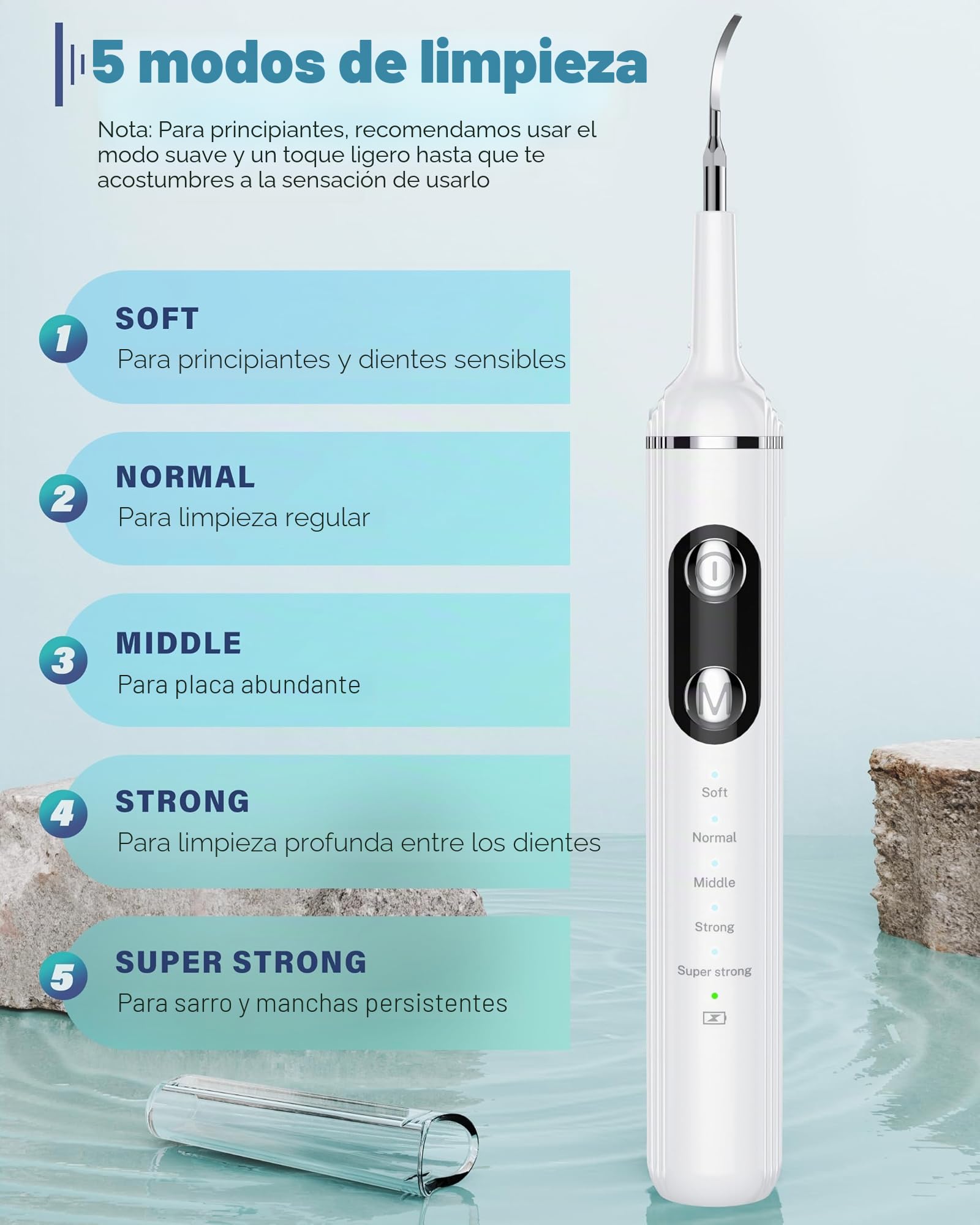 NATURE NERDS Removedor de placa para dientes, kit de cepillado de dientes de mascotas, herramientas dentales para eliminar placa y sarro, seguro para perros y gatos, con luz LED, color blanco