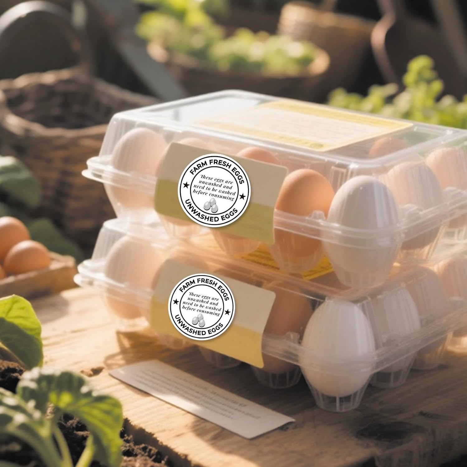 500 Pcs 2 inch Farm Fresh Eggs Carton Stickers Unwashed Eggs Labels for Self Adhesive Bulk Chicken Quail Egg Packaging Sign Decal - Image 5