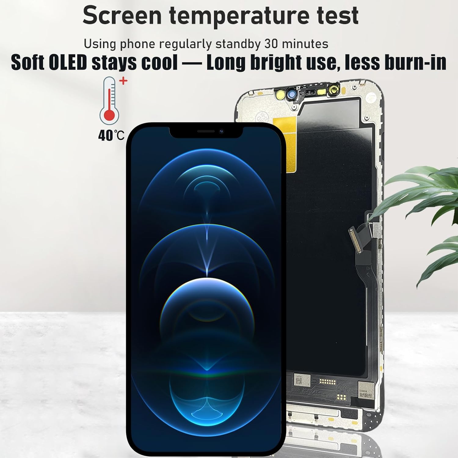 DIGI4U Soft OLED for iPhone 12 Pro Max Screen Replacement, 6.7'' COP Display NOT LCD, 1:1 Window & Resolution & Thickness, Temp Control, with Repair Kit for iPhone 12 Pro Max Replacement Screen