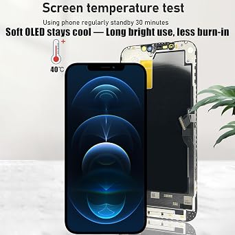 Soft OLED for iPhone 12 Pro Max Screen Replacement, 6.7'' COP Display NOT LCD, 1:1 Window & Resolution & Thickness, Temp Control, with Repair Kit for iPhone 12 Pro Max Replacement Screen
