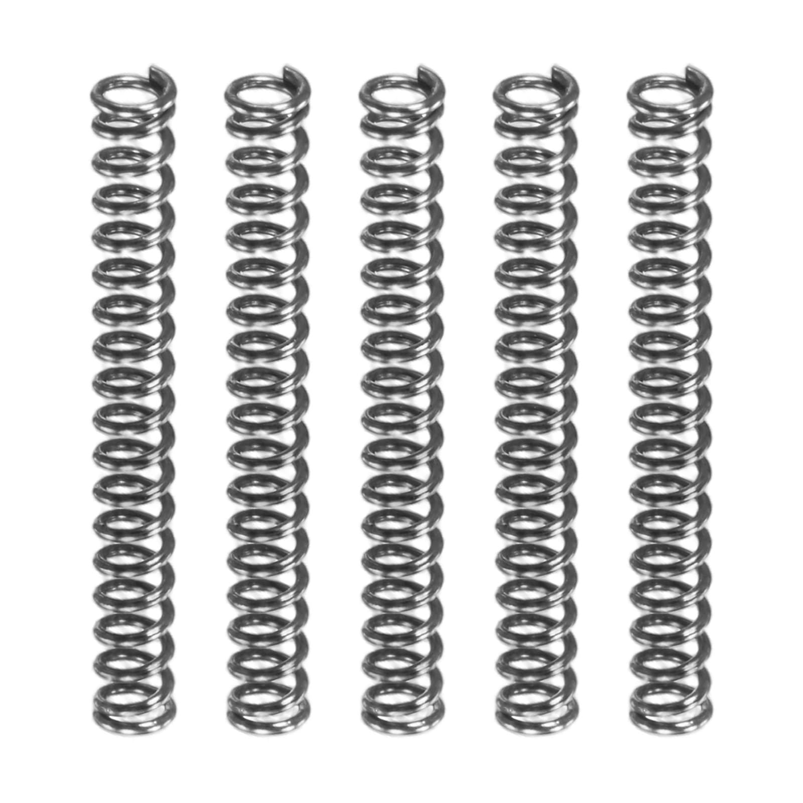M METERXITY 5-Pack Compression Springs, 25mm Length 3mm OD 304 Stainless Steel Pruner Replacement Springs for Garden Tool/DIY/Mechanical Repair Replacement [Silver Tone, 0.5mm Wire Size]