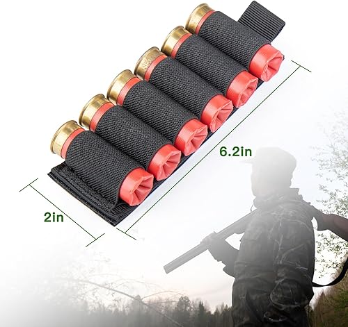 Miniatura 2 de Bucles de soporte para escopeta de calibre 12, paquete de 2 soportes de munición Shogun con calcomanías traseras adhesivas para caza al aire libre,