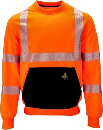 RefrigiWear Mens Hi Vis Fleece Crewneck Sweatshirt