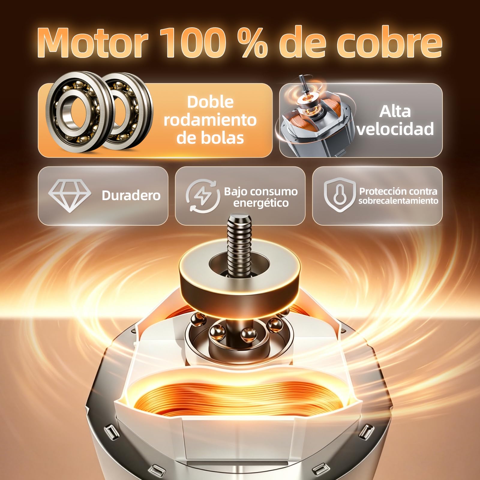 MOCINE Extractor de Baño 100 mm, Caudal de Aire 130 m³/h, Blanco | 50 % PC+ABS · Doble rodamiento de bolas · Protección contra sobrecalentamiento · Más de 30000horas de vida útil