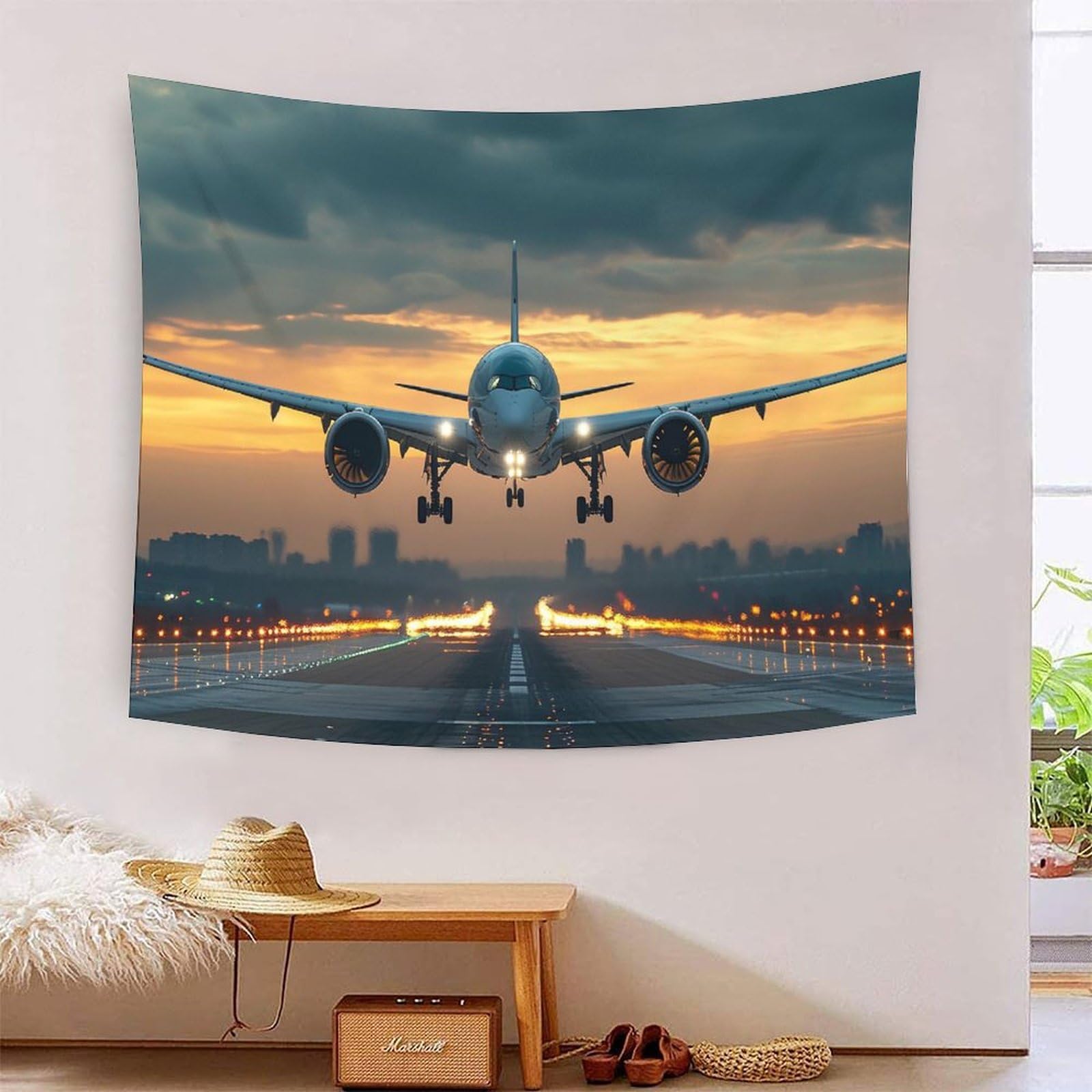 Avion de passagers 3D tapisserie de qualité supérieure 180x230