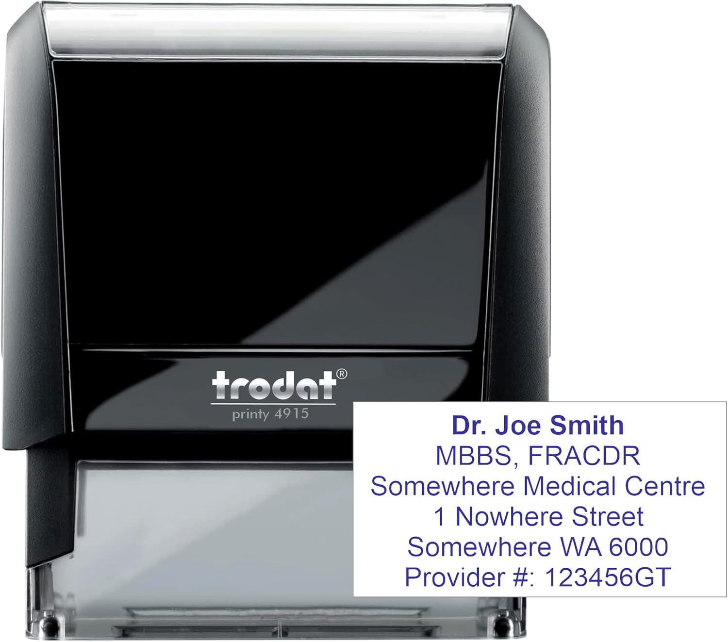 Trodat 4915 Custom Self-Inking Personalized Return Address Stamp - Customizable Up to 6 Lines of Text - Refillable Customized Rubber, Small Business Essentials for Shipping, Work, Office - Extra Large