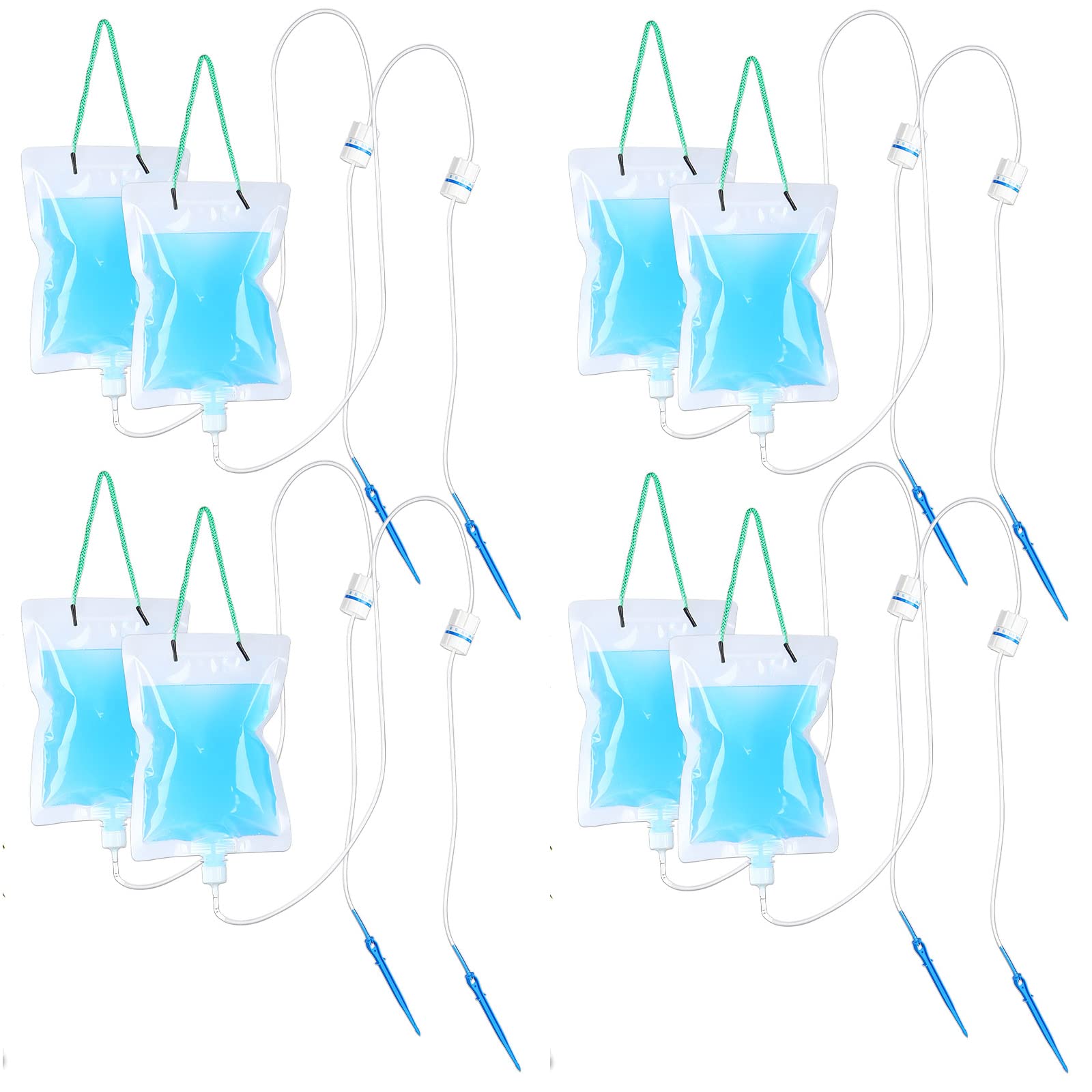 Sac d'irrigation goutte à goutte pour plantes - Dispositif d'irrigation automatique avec sac à eau - Système d'arrosage automatique - Kit d'auto-irrigation pour plantes en pot (8 pièces)
