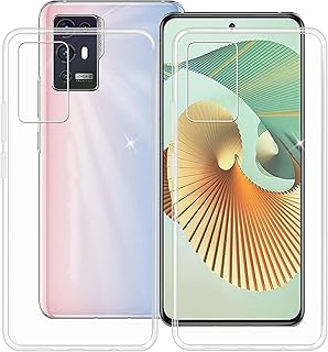 HHUAN Phone Case for ZTE Axon 30 Pro 5G (6.67 inch), Clear Anti-Yellowing Soft Silicone Protective Shell Case, Shock Absorption TPU Bumper Phone Cover for ZTE Axon 30 Pro 5G - 2 Piece