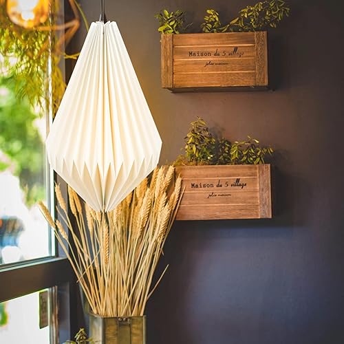 Miniatura 4 de Beaupretty Lámpara de papel para lámpara colgante, lámpara de origami, lámpara colgante, plisado, pantalla decorativa, farol, cubiertas para el