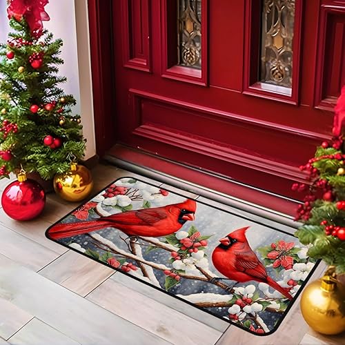 Miniatura 4 de Alfombra Cardinal para corredor, antideslizante, lavable, 40 x 20 pulgadas, decoración de Navidad, decoración interior del hogar, tapete para cuarto