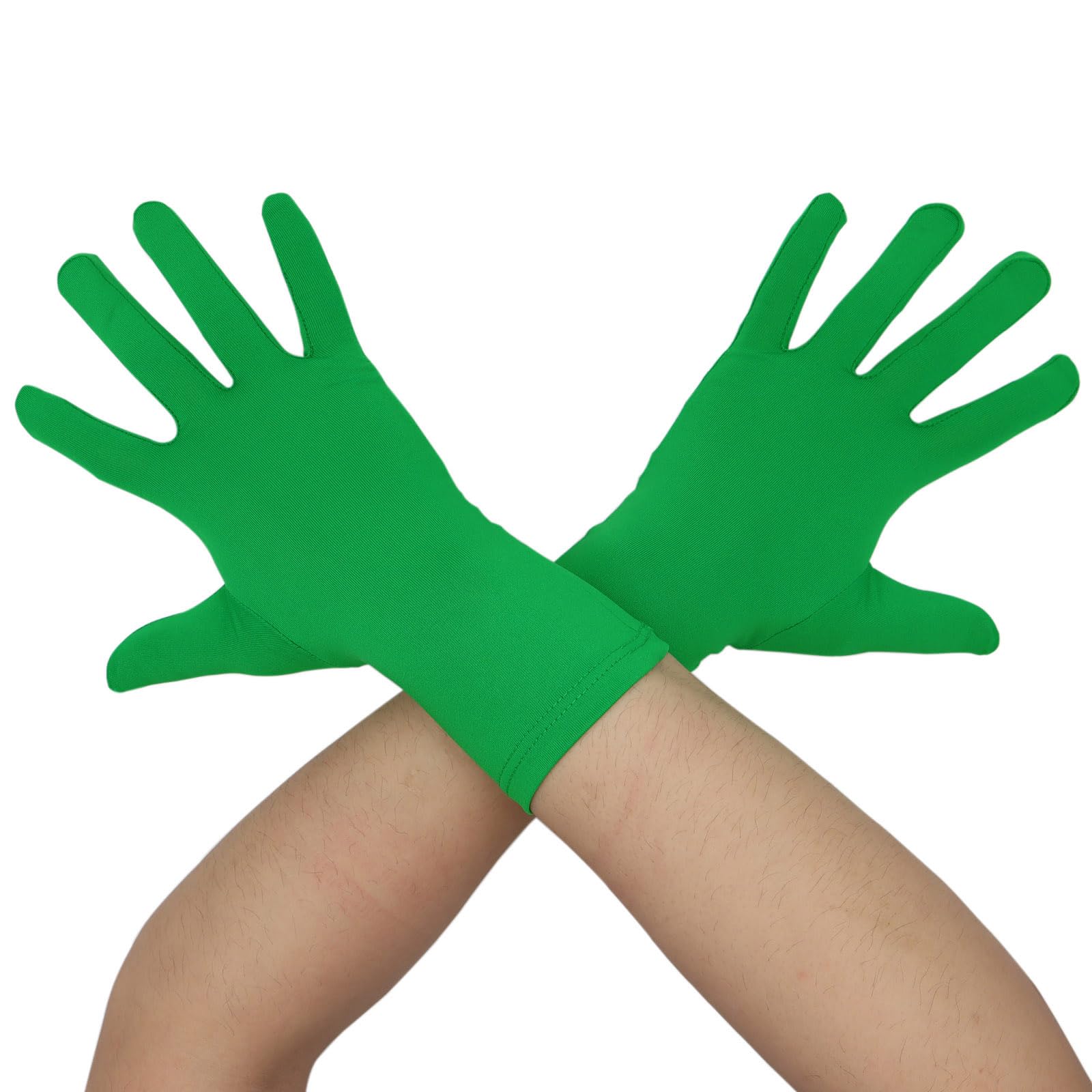 Aniler Unisex Wrist Length Full Finger Costume Stretchy Gloves, Green, One size โ image 1