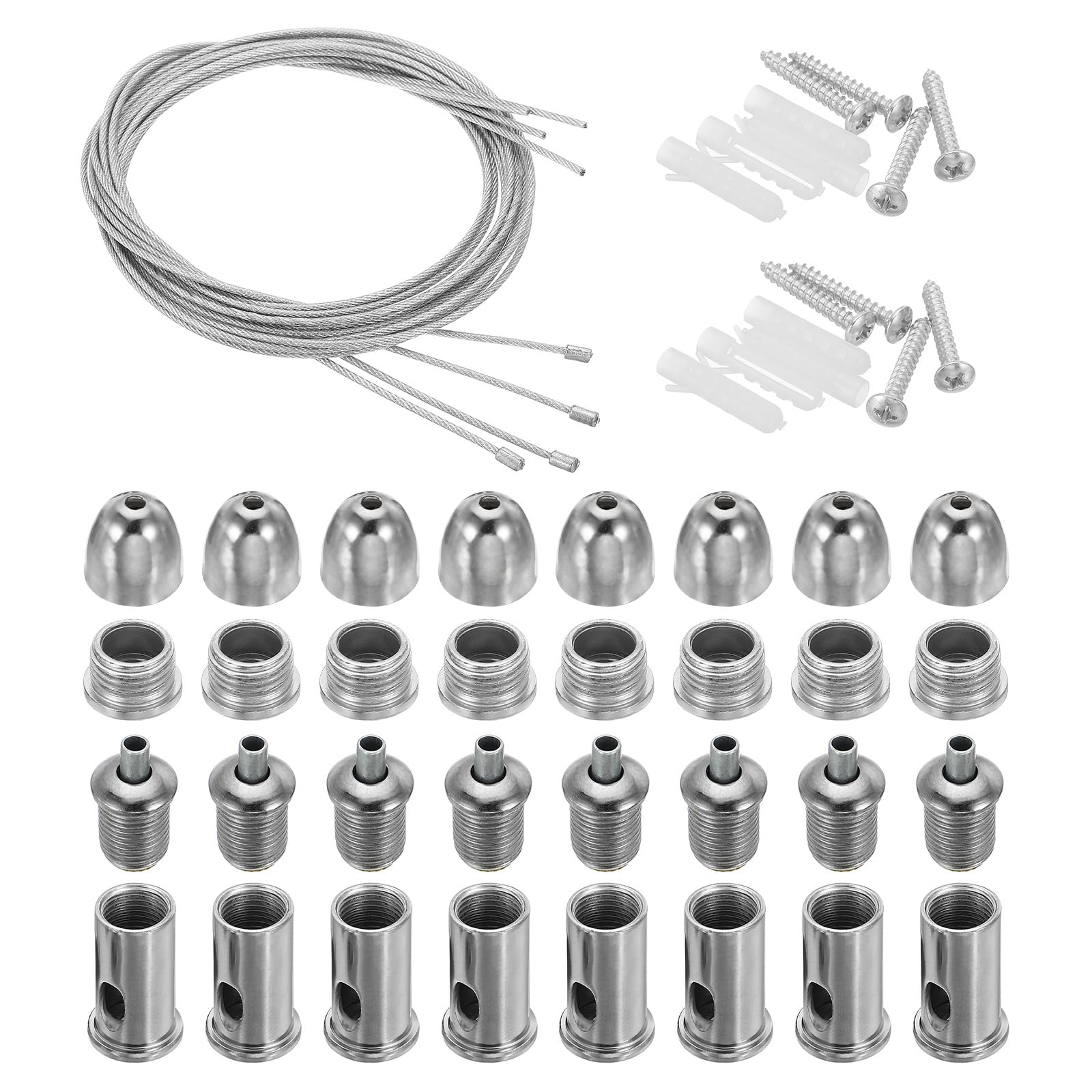 PATIKIL Ceiling Hanging Wire Cable Kit, 4 Set Lights Panel Steel Hanging Chains Adjustable Rope Clamp for Ceiling LED Pendant Light Aquarium Lights — Amazon image 6