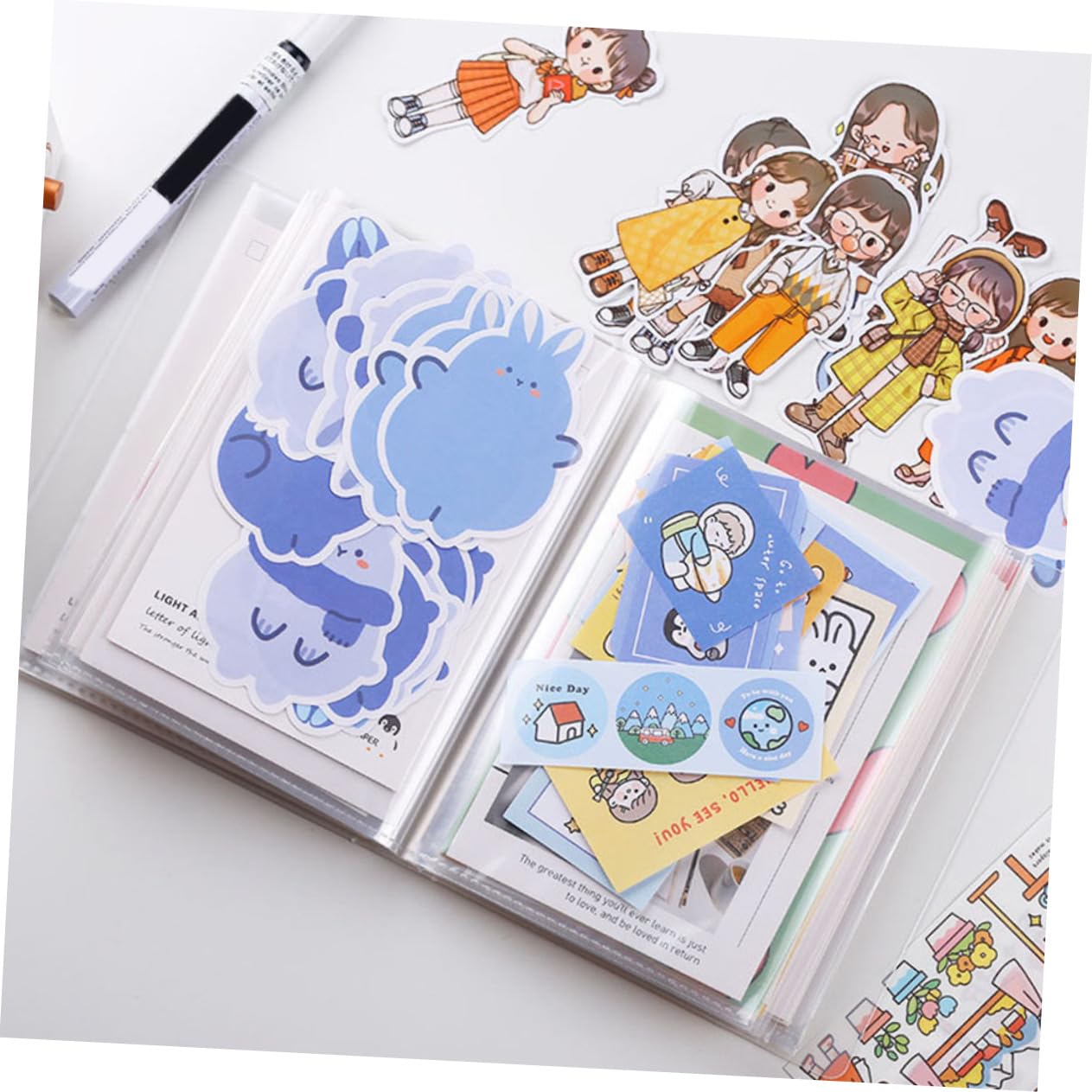 PRETYZOOM 40-pocket Photo Album Refills Plastic Large Capacity for Invoices Cards Postcards Chic Practical