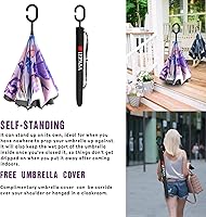 Vista 128 de SIEPASA Paraguas invertido invertido de 49/56 pulgadas, doble toldo extra grande, ventilado, resistente al viento, impermeable, paraguas de golf