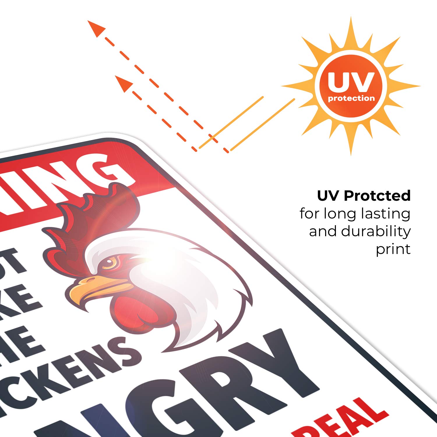 Chicken Sign, Do Not Make The Chickens Angry, Funny Chicken Coop Decor, 18x24 Inches, 55 mil Thick HDPS (High Density polystyrene), Made in USA