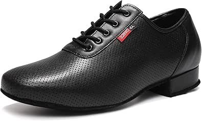 TINRYMX Latijnse dansschoenen dames pailletten tango salsa sociale dansschoenen voor de woonkamer, model-DY105, 105 Rode rubberen zool 7 cm