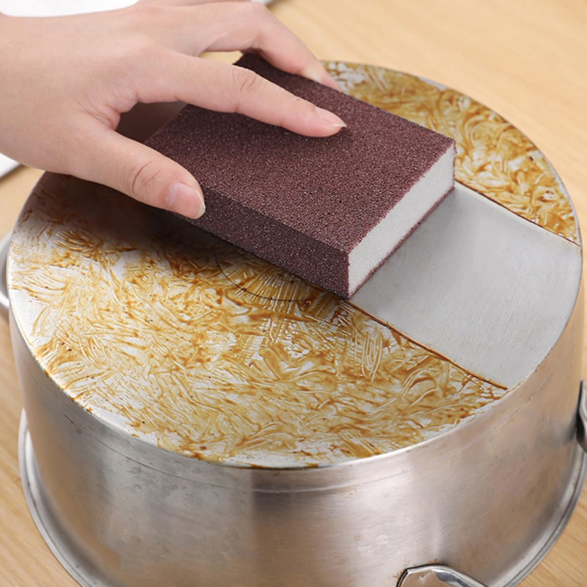 20Pcs Emery Scrub Sponges for Dish Cleaning and Home Use Brown