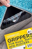 TheGoodStuff 4-Pack Rug Corner Grippers - Anti-Slip Rug Holders for Hardwood, Laminate, Tile & Carpet, No Residue, Family Safe