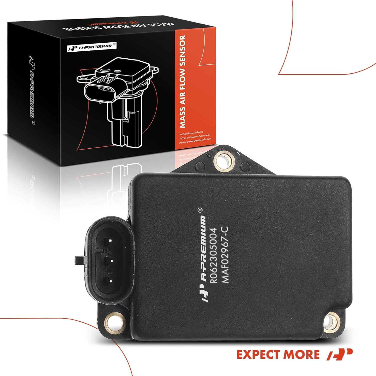 A-Premium Mass Air Flow Sensor Meter Assembly - [with 3Pins] - fits OHV, 6Cyl 3.1L 3.8L - Compatible with Olds & Pontiac & Buick & Chevy, fits Cutlass Ciera, LSS, Bonneville, Riviera, LeSabre & More