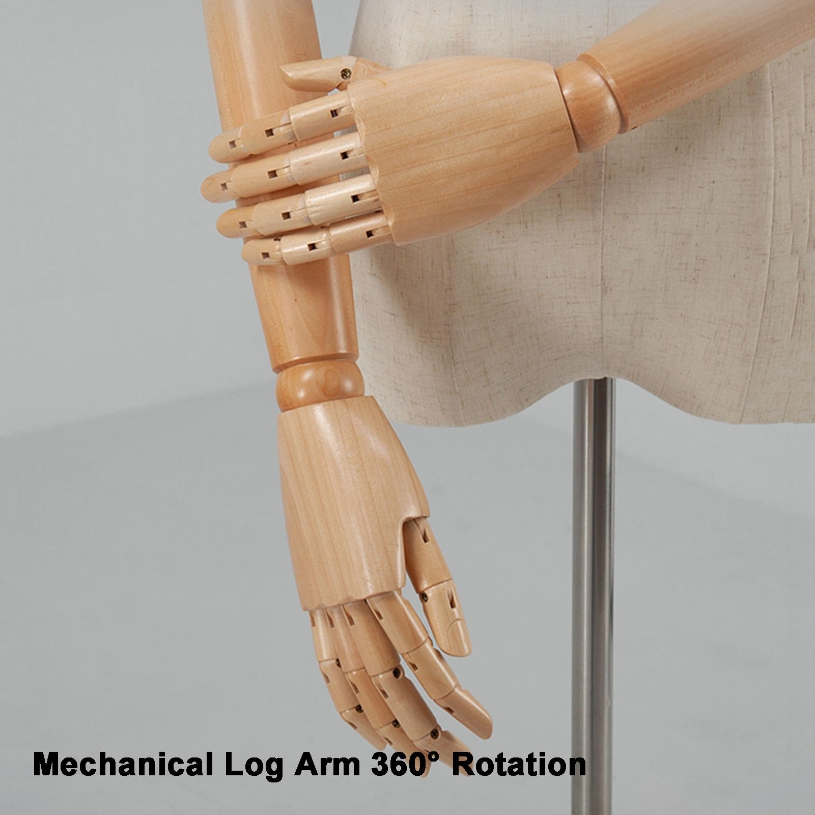 Buste de mannequin féminin avec roues, présentoir de vêtements en lin pour robe de mariée, vitrine, mobile et réglable
